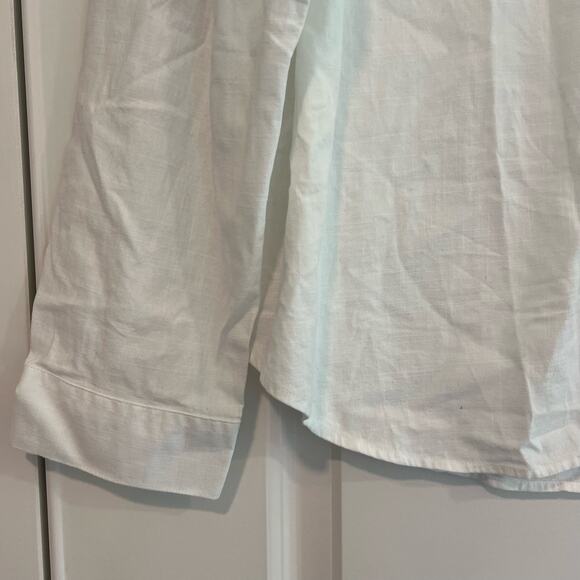 Saovere Women's Longsleeve White Button Down Cotton Linen Size XXL - Picture 2 of 8